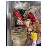 Large Collection of Holiday Gift Ribbon, Bows, and Decorative Trims