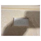 Unused Eccolo Wedding Album & Vintage Decor Set with Decorative Plates, Heart Plaques, Doily, Small Scroll Pot, and Keepsake Box