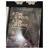 Mixed Lot of Family-Themed Books, Decorative Glassware, and Wall Clock