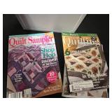 Collection of Quilt Pattern Books, Magazines, and Templates with Magazine Holders