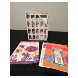 Collection of Quilt Pattern Books, Magazines, and Templates with Magazine Holders