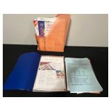 Collection of Quilt Pattern Books, Magazines, and Templates with Magazine Holders