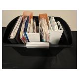 Collection of Quilt Pattern Books, Magazines, and Templates with Magazine Holders