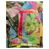 Collection of Batik Quilting Cotton Fabric Pieces Assorted Prints and Colors