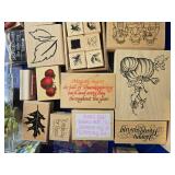 Lot of Rubber Stamps and Stenciling Tools with Storage Case