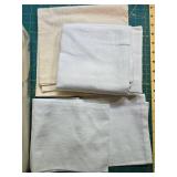 Collection of Flour Sack Towels Including Embroidered and Plain Styles