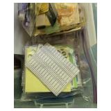 Cardmaking and Papercraft Lot with Adhesives, Embellishments, and Magazines in Storage Bin