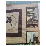 Rustic Retreat Themed Quilt Fabric Panel and Cotton Fabric Lot