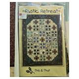 Rustic Retreat Themed Quilt Fabric Panel and Cotton Fabric Lot