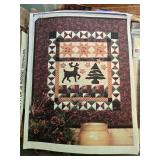 Rustic Retreat Themed Quilt Fabric Panel and Cotton Fabric Lot