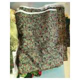 Large Assortment of Holiday and Floral Print Quilting Fabric Scraps