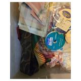 Crazy Quilt Crafting Lot with Fabrics, Trims, Lace, Ribbons, and Books