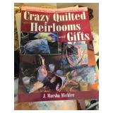 Crazy Quilt Crafting Lot with Fabrics, Trims, Lace, Ribbons, and Books
