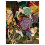 Large Lot of Assorted Fabric Scraps and Lace Trim for Sewing and Crafting
