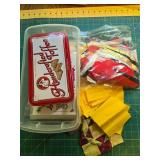 Quilting Patterns, Fabric Scraps, and Craft Supplies Lot