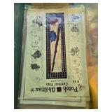 Quilting Patterns, Fabric Scraps, and Craft Supplies Lot