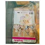 Quilting Patterns, Fabric Scraps, and Craft Supplies Lot