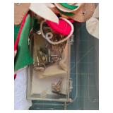 Mixed Craft Supply and Vintage Pocket Knife Lot with Greeting Cards