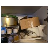 Sewing and Craft Supplies Bundle with Thread Spools, Red Cross Cotton, and Magazines