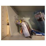 Sewing and Craft Supplies Bundle with Thread Spools, Red Cross Cotton, and Magazines