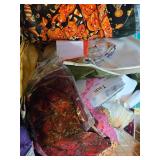 Large Basket of Assorted Quilting and Craft Fabric Scraps