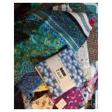 Large Basket of Assorted Quilting and Craft Fabric Scraps