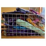 Large Basket of Assorted Quilting and Craft Fabric Scraps