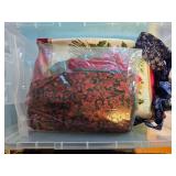 Large Collection of Holiday Themed Quilting Fabric and Sewing Notions