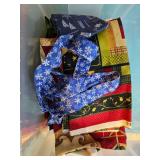 Large Collection of Holiday Themed Quilting Fabric and Sewing Notions