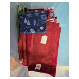 Large Collection of Holiday Themed Quilting Fabric and Sewing Notions