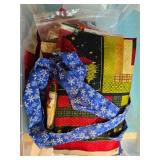 Large Collection of Holiday Themed Quilting Fabric and Sewing Notions