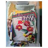 Quilting Fabric Lot with Tea Towel Patterns and Print Books