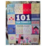 Quilting Fabric Lot with Tea Towel Patterns and Print Books