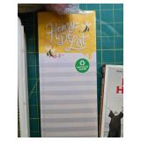 Assorted Craft Supplies and Gift Items including Ribbons, Jewelry Gift Boxes, Notepad, and Book