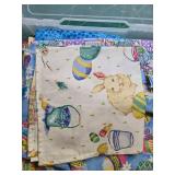Easter and Spring-Themed Quilting Cotton Fabric Scrap Bundle in Storage Box
