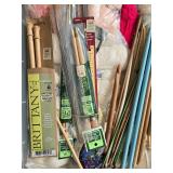 Large Knitting and Crochet Lot with Needles, Yarn, Patterns and Books
