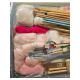 Large Knitting and Crochet Lot with Needles, Yarn, Patterns and Books