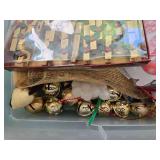 Large Assortment of Christmas Towels Linens and Holiday Craft Decorations