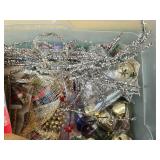 Large Assortment of Christmas Towels Linens and Holiday Craft Decorations