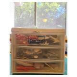 Sterilite 3-Drawer Organizer with Assorted Sewing Ribbons and Buttons