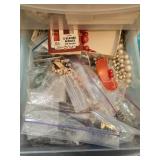 Sterilite 3-Drawer Organizer with Assorted Craft Beads, Jewelry, and Fabric Scraps