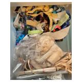 Sterilite 3-Drawer Organizer with Assorted Craft Beads, Jewelry, and Fabric Scraps