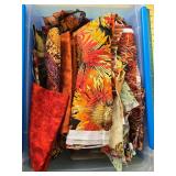 Bin of Assorted Quilting Fabric Scraps and Pieces