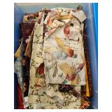 Bin of Assorted Quilting Fabric Scraps and Pieces