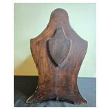 Vintage Wooden Magazine Rack with Carved Handle