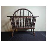 Vintage Wooden Magazine Rack with Spindle Sides