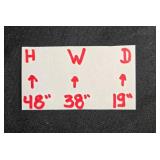 Antique Wood Dresser with Ornate Brass Handles and Glass Top, 48x38x19 Inches