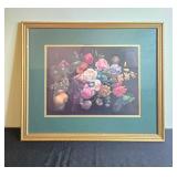 Framed Floral Still Life Print 20x24 Inches with Gold Frame