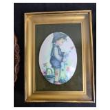 Framed Art and Decor Collection with Hummel Prints, Irish Cottage, Shells, and Plaques