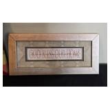 Home Decor Set with Framed Plaques and Fabric Memo Board